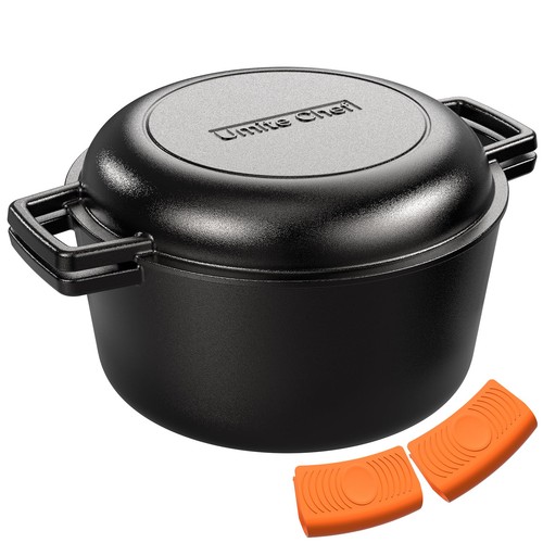 Pre seasoned cast iron - 2-in-1,