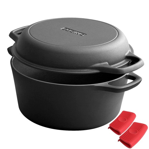 Pre seasoned cast - 2-in-1, iron