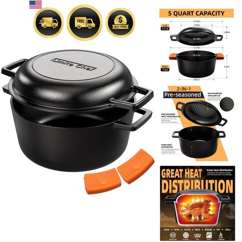 Versatile 5qt cast iron dutch - versatile,