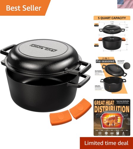 5qt pre seasoned cast - 5qt,